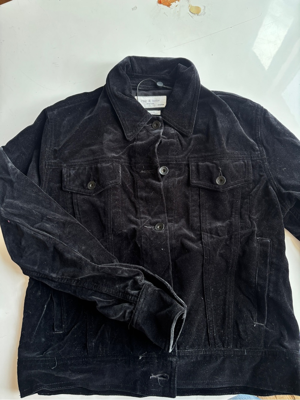 rag & bone Black Velvet Jacket